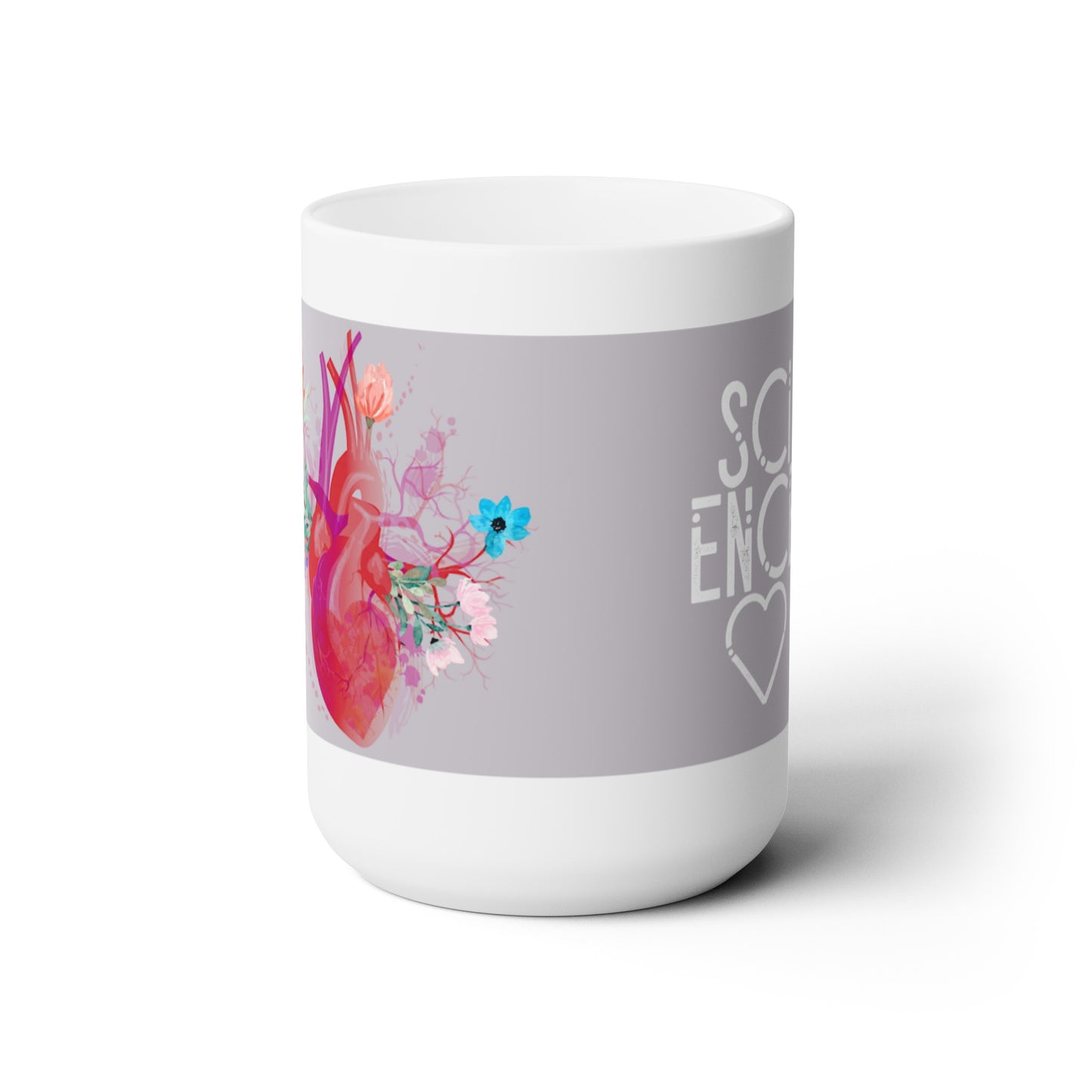Floral Science Heart Mug